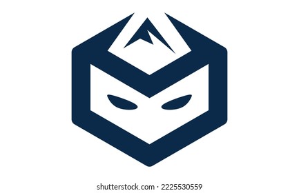 plantilla de logotipo de polígono ninja abstracto