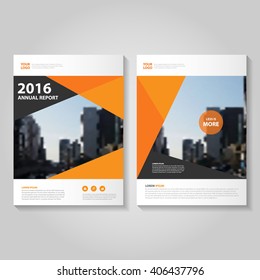 Abstract Polygon Orange Vector Annual Report Leaflet Brochure Flyer Template Design, Book Cover Layout Design, Abstract Polygon Presentation Templates