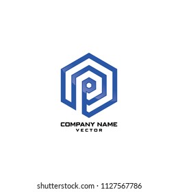 Abstract Polygon P Letter Logo Template Vector