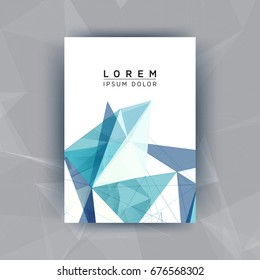 Abstract Polygon Poster Editable Template Design - Creative Vector Illustration for Cover, Flyer, Card, Presentation - Blue Mesh on White Background