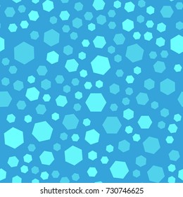 Abstract polygon seamless pattern, winter light blue color, vector graphic