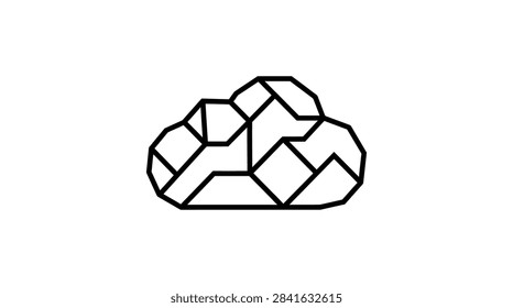 Abstract polygon shape representing a cloud.