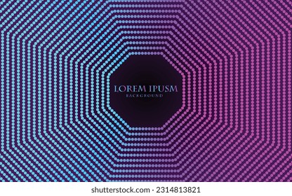 Abstract polygon shaped seamless pattern with dot art, neon color dot art seamless pattern vector art illustration