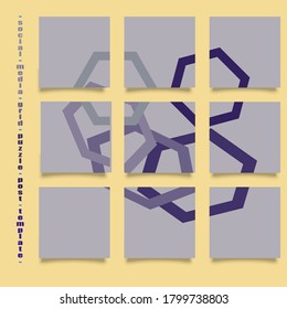abstract polygon shapes background social media grid puzzle post template