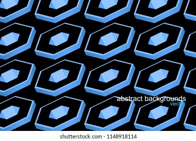 Abstract polygon shapes scene vector wallpaper on a black backgrounds