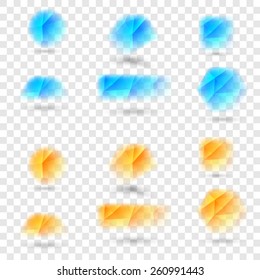 abstract polygon tags, crystals, design element