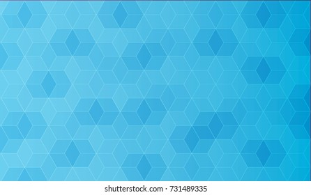Abstract polygon template, blue color with gradient, vector graphic