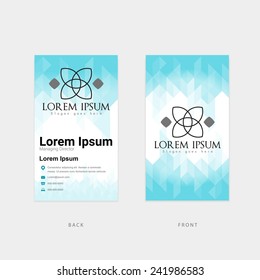 abstract polygon template design for vertical business card