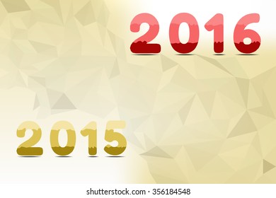 Abstract Polygon text "2015" and text "2016 for background