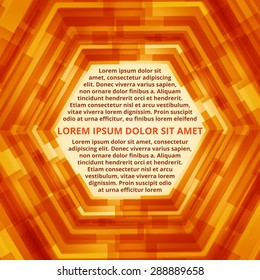 Abstract polygon text layout of orange color for any design project