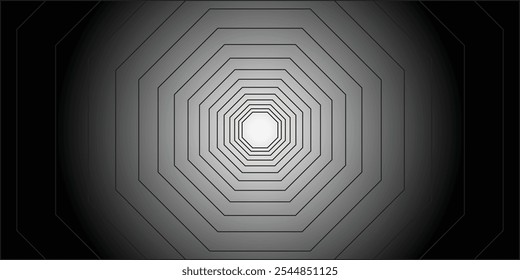 Abstract polygon transform effect line. Black and white Hexagons background. Technology, science, gaming background. EPS Vector 