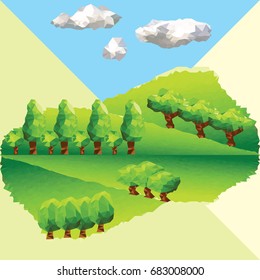 Abstract polygon trees in forest