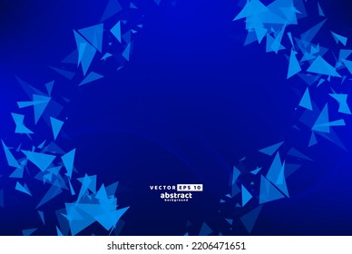 Abstract polygon triangle geometry blue gradient background and wallpaper, technology backdrop design concept, Global network connection, Social communications, Big Data internet networking.