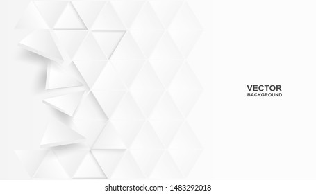 Abstract. Polygon triangle paper white background. light and shadow .Vector.