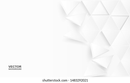Abstract. Polygon triangle paper white background. light and shadow .Vector.
