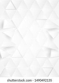 Abstract. Polygon triangle paper white background. light and shadow .Vector.