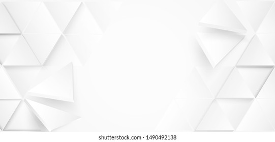 Abstract. Polygon triangle paper white background. light and shadow .Vector.