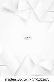 Abstract. Polygon triangle paper white background. light and shadow .Vector.