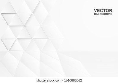 Abstract. Polygon triangle paper white background. light and shadow .Vector.