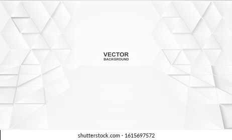 Abstract. Polygon triangle paper white background. light and shadow .Vector.