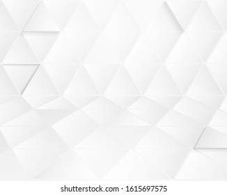 Abstract. Polygon triangle paper white background. light and shadow .Vector.