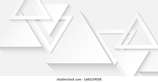  Resumen. Fondo blanco de papel triangular de polígono. luz y sombra .Vector.