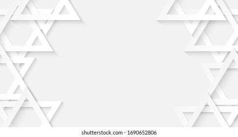  Abstrakt. Polygondreieck, weißer Hintergrund. Licht und Schatten .Vektorillustration.