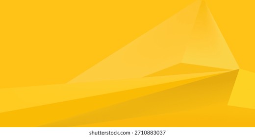 Abstract polygon triangle yellow geometric background. 3D illustration