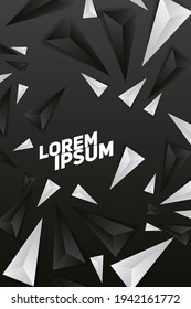Abstract Polygon Vector Background. Polygonal Geometric Triangles with orange and black colors. vector abstract gradient illustrations, backgrounds for the cover of magazines, Banner, Poster.