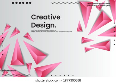 Abstract Polygon Vector Background. Polygonal Geometric Triangles with pink and white colors. vector abstract gradient illustrations, backgrounds for the cover of magazines, Banner, Poster.