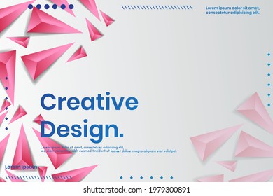 Abstract Polygon Vector Background. Polygonal Geometric Triangles with pink and white colors. vector abstract gradient illustrations, backgrounds for the cover of magazines, Banner, Poster.