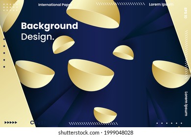 Abstract Polygon Vector Background. Polygonal Geometric Triangles with Gold and dark blue colors. backgrounds for the cover of magazines about dreams, Banner, design and space, fancy, Cover, Poster