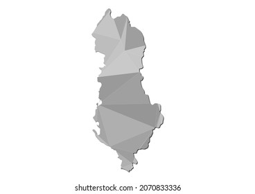 Abstract Polygon Vector Map of Albania, Albania concept illustration.