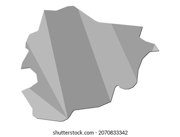 Abstract Polygon Vector Map of Andorra, Andorra concept illustration.