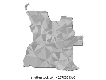 Abstract Polygon Vector Map of Angola, Angola concept illustration.