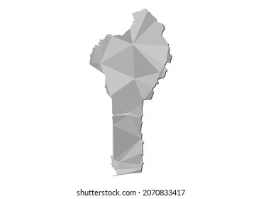 Abstract Polygon Vector Map of Benin, Benin concept illustration.