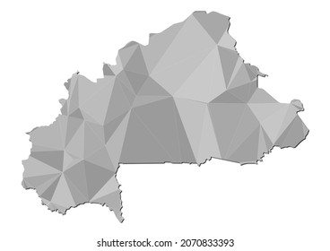 Abstract Polygon Vector Map of Burkina Faso, Burkina Faso concept illustration.