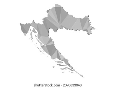 Abstract Polygon Vector Map of Croatia, Croatia concept illustration.