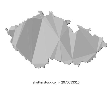 Abstract Polygon Vector Map of Czechia, Czechia concept illustration.