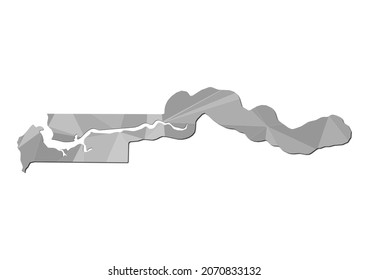 Abstract Polygon Vector Map of Gambia, Gambia concept illustration.