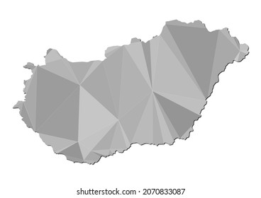 Abstract Polygon Vector Map of Hungary, Hungary concept illustration.