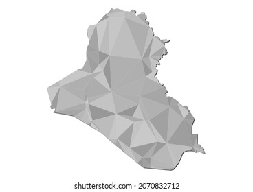 Abstract Polygon Vector Map of Iraq, Iraq concept illustration.