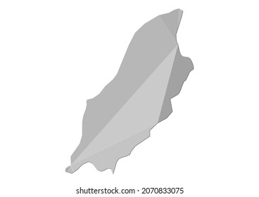 Abstract Polygon Vector Map of Isle of Man, Isle of Man concept illustration.