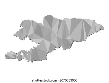 Resumen Mapa de vectores de polígonos de Kirguistán, ilustración conceptual de Kirguistán.