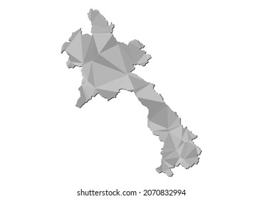 Abstract Polygon Vector Map of Laos, Laos concept illustration.