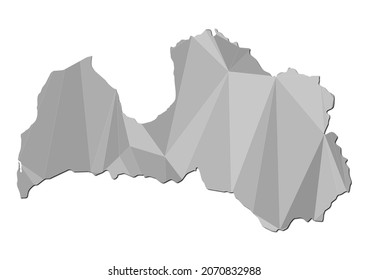 Abstract Polygon Vector Map of Latvia, Latvia concept illustration.