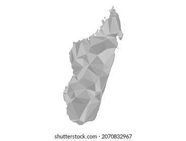 Abstract Polygon Vector Map of Madagascar, Madagascar concept illustration.