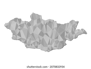 Abstract Polygon Vector Map of Mongolia, Mongolia concept illustration.