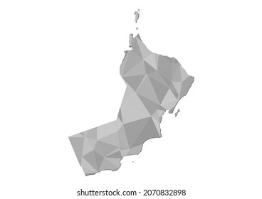 Abstract Polygon Vector Map of Oman, Oman concept illustration.