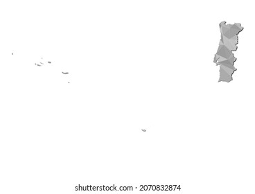 Abstract Polygon Vector Map of Portugal, Portugal concept illustration.